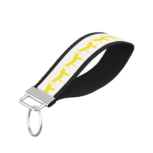 Martial Arts Yellow Belt Wrist Keychain (Angled Down)
