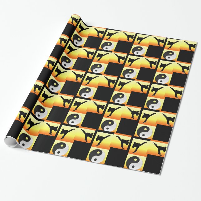 Martial Arts Yin Yang Wrapping Paper (Unrolled)