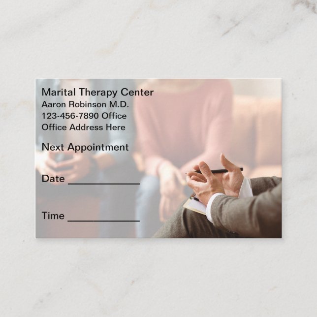 Martial Counselor Appointment Business Cards (Front)