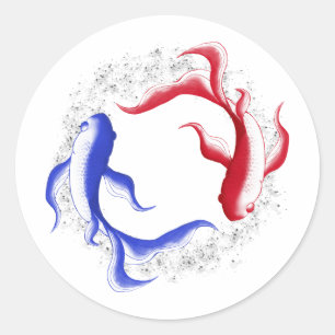 Martial Flow Abstract Yin Yang Martial Art Classic Round Sticker