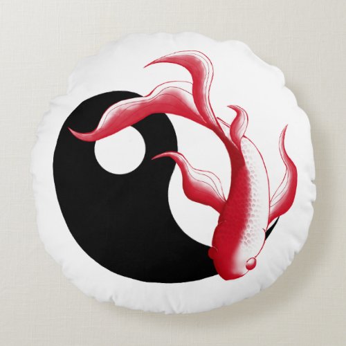Martial Flow Abstract YinYang Martial Art Sticker Round Pillow