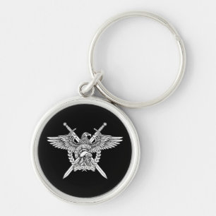 Martial Roman Emblem Eagle, Helmet & Swords Keychain
