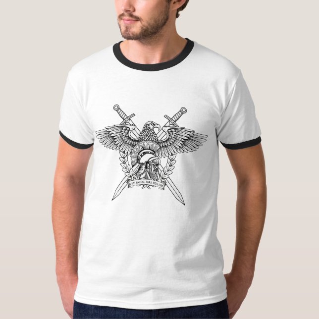 Martial Roman Emblem | Eagle, Helmet & Swords T-Shirt (Front)