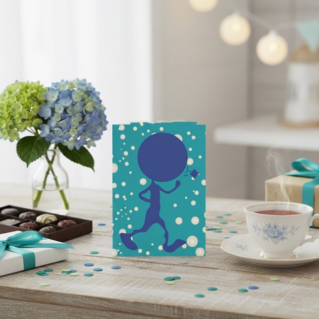 Martian Carrying A Flower Alien Person Invitation (Creator Uploaded)