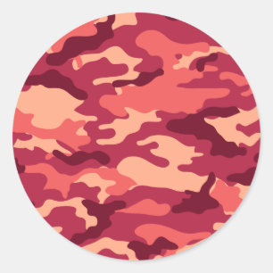 MARTIAN DESERT CAMO / CAMOUFLAGE DAZZLE PATTERN CLASSIC ROUND STICKER