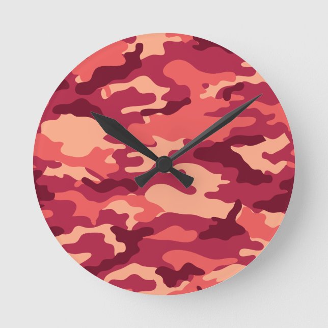 MARTIAN DESERT CAMO / CAMOUFLAGE DAZZLE PATTERN ROUND CLOCK (Front)