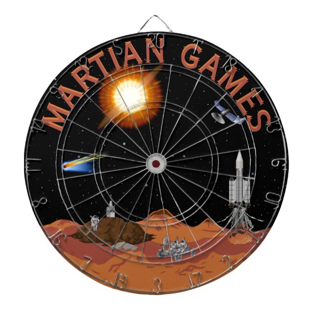 Martian Games Sci-Fi Scene Multi-Target Dart Board (Front)