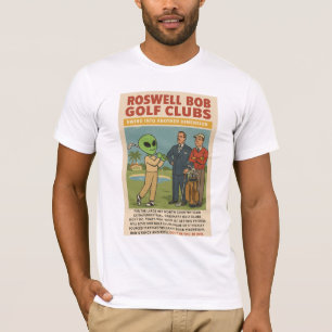 Martian Golf Clubs 1950's Roswell Aliens Retro T-Shirt