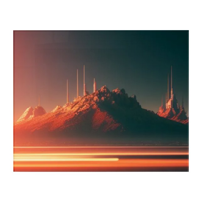 Martian Hidden City Acrylic Print (Front)