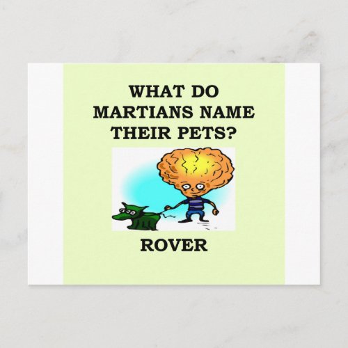 martian joke postcard