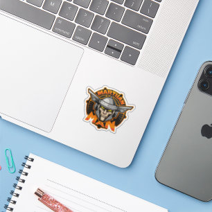 Martian Man Futuristic Logo Art Sticker