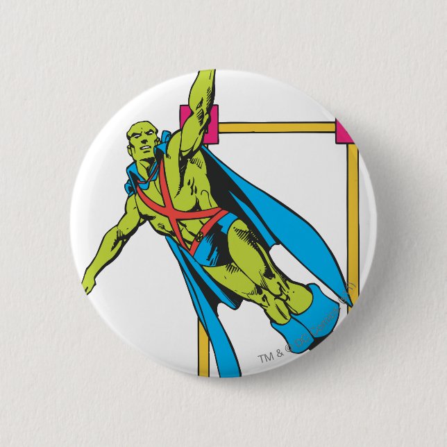 Martian Manhunter Soars Pinback Button (Front)