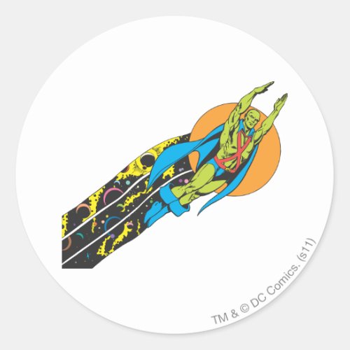 Martian Manhunter Takes Flight Classic Round Sticker
