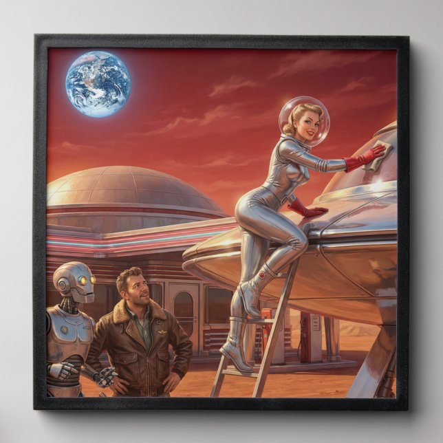 Martian Pit Stop – 1950s Future Peel And Stick Photo Tile (Front Set)