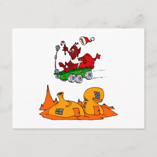 Martian Santa rover Holiday Postcard