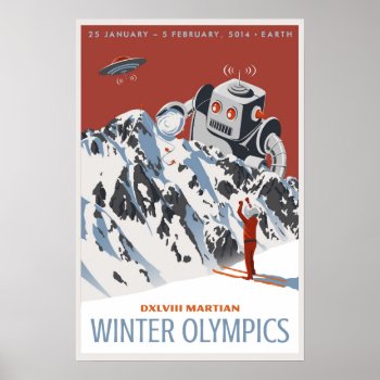 Martian Winter Olympics Poster by stevethomas at Zazzle