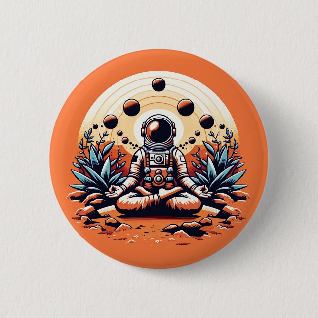 Martian Zen: Astronaut's Tranquility Button (Front)