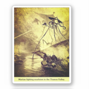 Martians discharging Heat-Rays Sticker