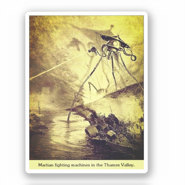 Martians discharging Heat-Rays Sticker (Front)