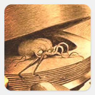 Martians Emerging - War of the Worlds Square Sticker