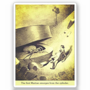 Martians Emerging - War of the Worlds Sticker
