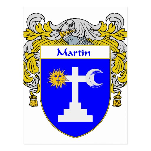 Martin Coat of Arms/Family Crest (Mantled) Postcard | Zazzle