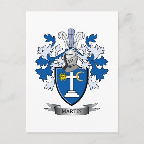 Martin Coat of Arms Postcard