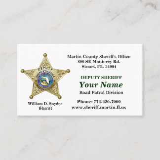 Martin County Sheriff's Office Bussiness Card. Business Card
