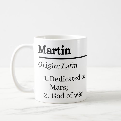 Martin Definition and Origin Mug