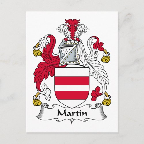 Martin Family Crest Postcard