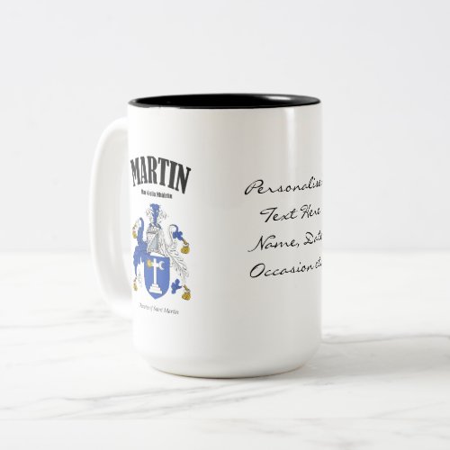 Martin Family Crest Translation  Meaning Two_Tone Coffee Mug