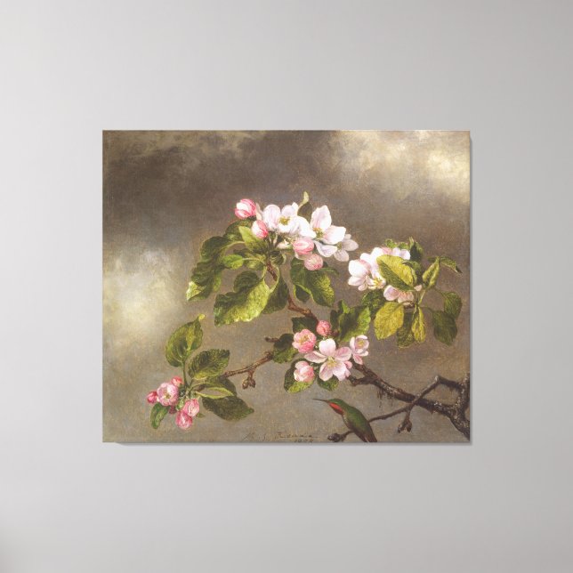 MARTIN J. HEADE - Hummingbird and Apple Blossoms - Canvas Print (Front)