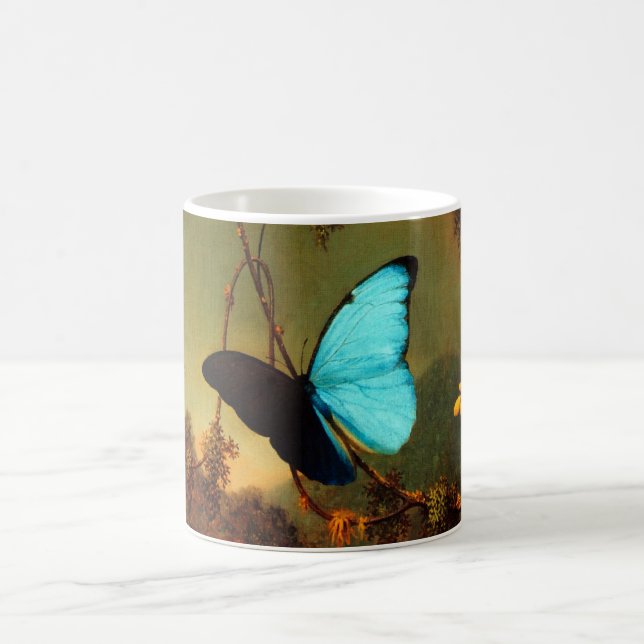Martin Johnson Heade Blue Morpho Butterfly Coffee Mug (Center)