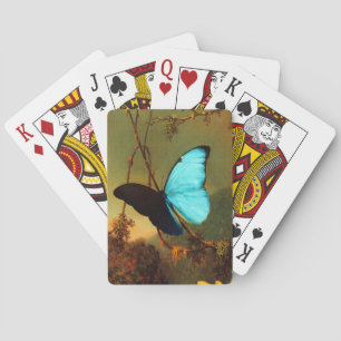 Martin Johnson Heade Blue Morpho Butterfly Poker Cards