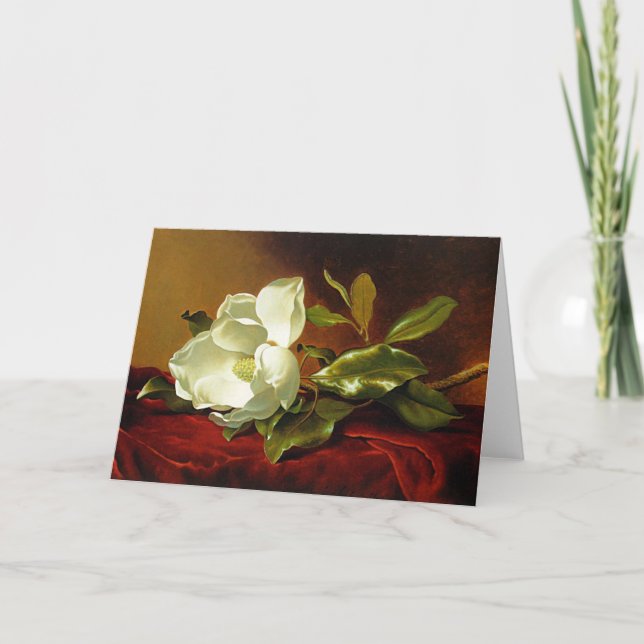 Martin Johnson Heade - Magnolia on Red Velvet Card (Front)