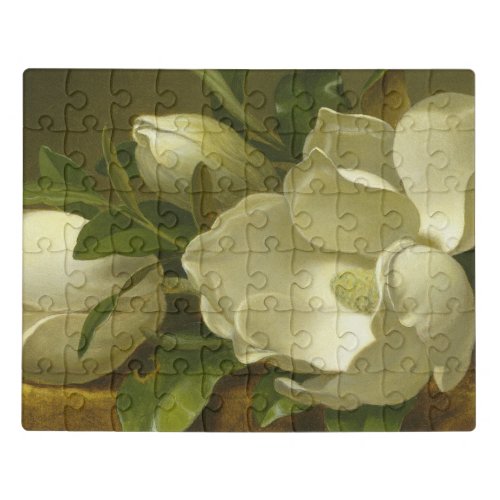 Martin Johnson Heade _ Magnolias On Gold Velvet Jigsaw Puzzle