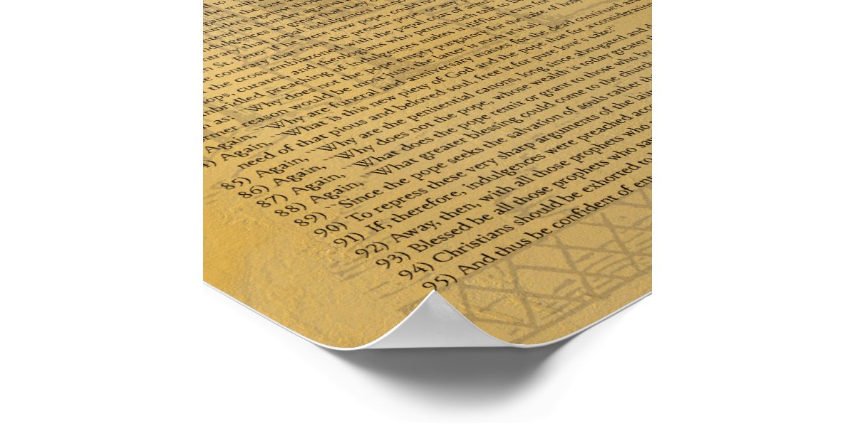 Martin Luther 95 Theses in English Poster | Zazzle.com