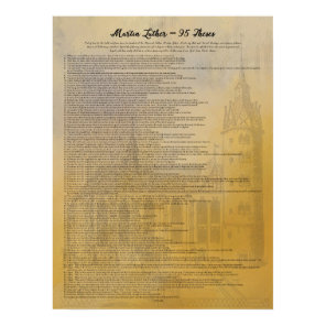 Martin Luther 95 Theses in English Poster