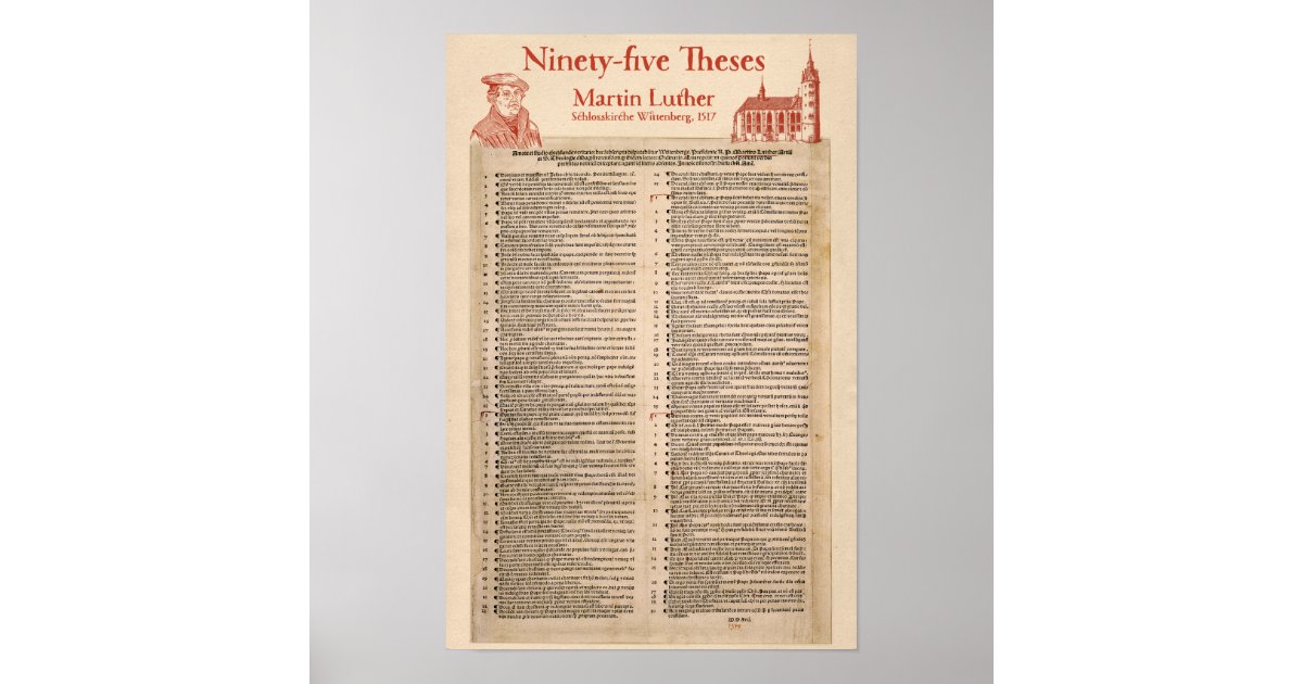 martin luther 95 theses original latin poster zazzle com martin luther christmas
