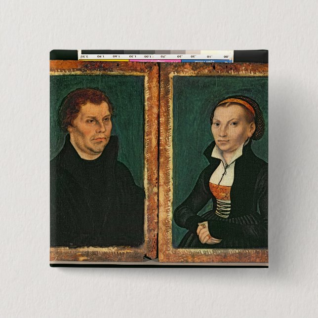 Martin Luther, Katharina von Bora, c.1526 Button (Front)