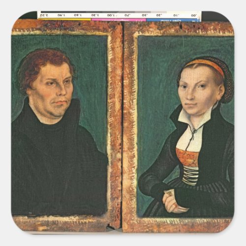 Martin Luther Katharina von Bora c1526 Square Sticker