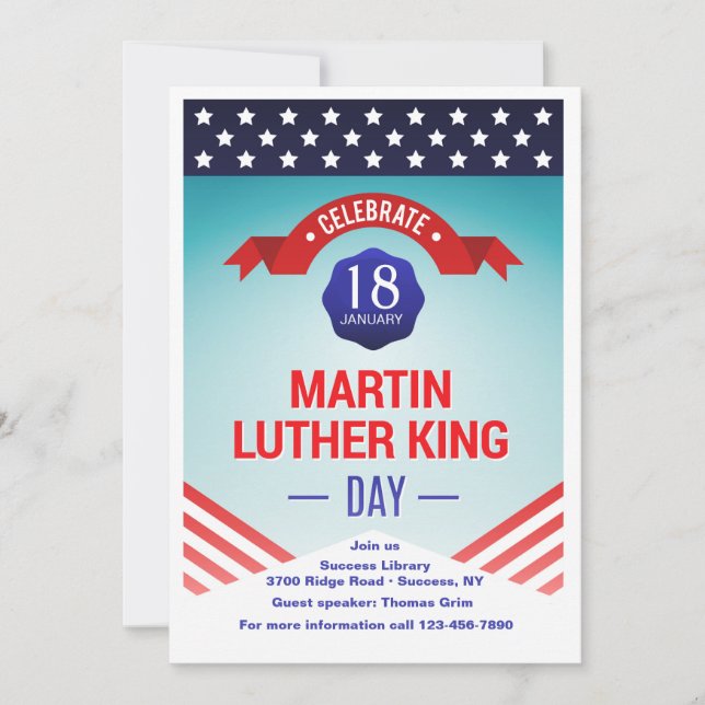 Martin Luther Kind Day Celebration Invitation (Front)
