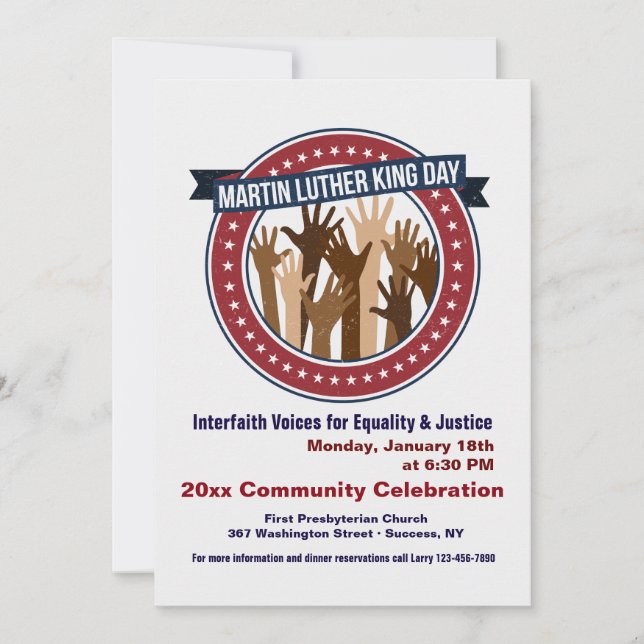 Martin Luther King Interfaith Celebration Invite (Front)