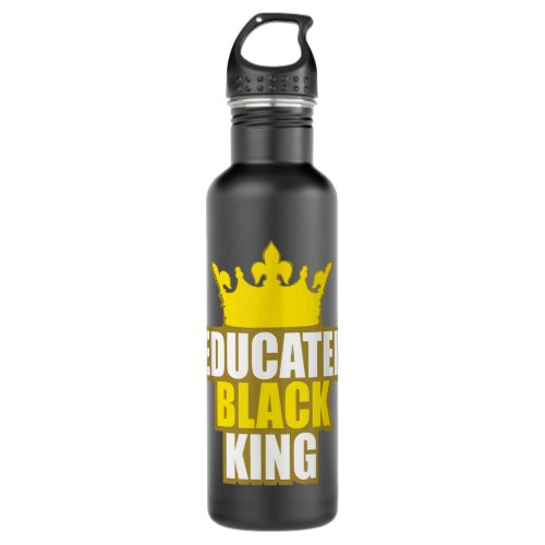 Martin Luther King Jr Day Educated Black King Shi Stainless Steel Water Bottle