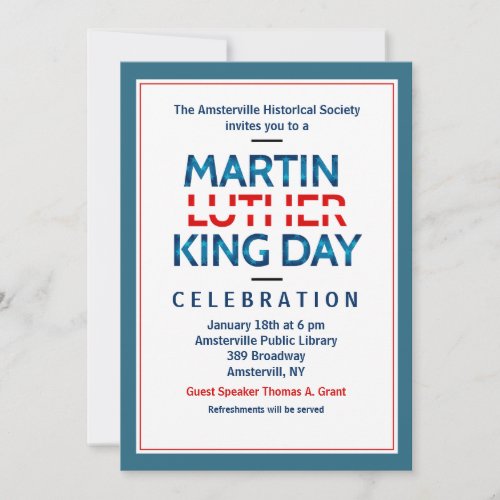 Martin Luther King Jr Invitation