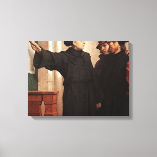 Martin Luther Nailing 95 Theses Canvas Print