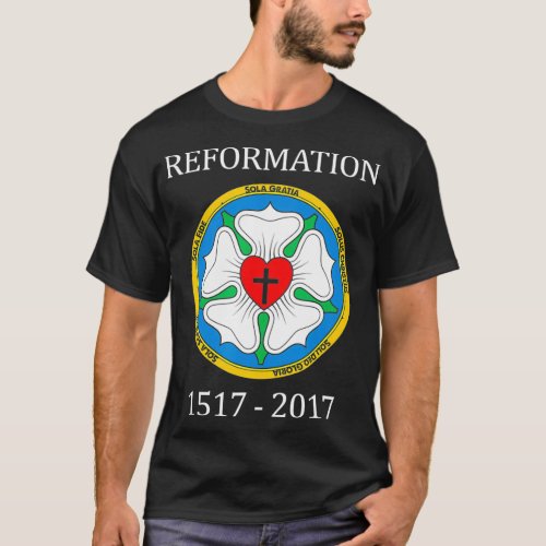 Martin Luther Rose The Five Solas Protestant  T_Shirt