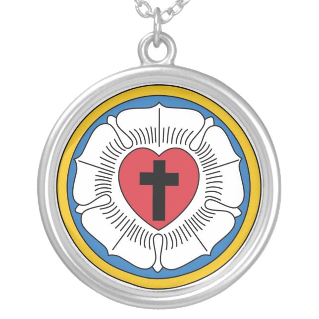 Martin Luther's Seal Silver Plated Necklace (Front)