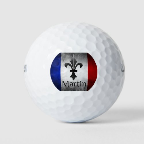 Martin Name with French Flag Golf Balls