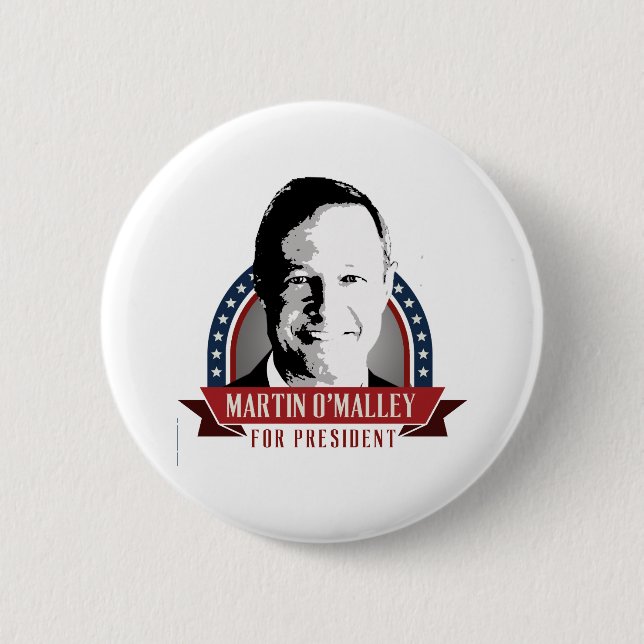 Martin O'Malley For President 2016 Spangled Banner Pinback Button (Front)